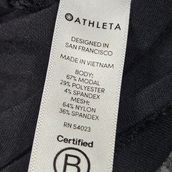 Athleta True Cotton Tee Black Short Sleeve Small Lightweight Soft Stretch Fit - Picture 4 of 6